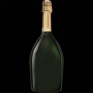 3D champagne bottle