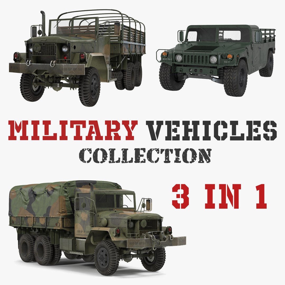 Military Cargo Vehicles 3D Models Collection 3D model preview