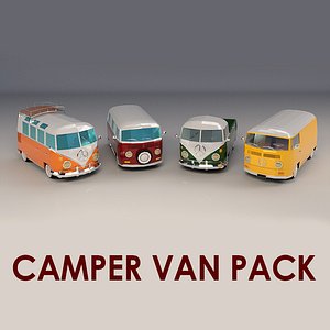 Low-Poly Cartoon Camper Pack