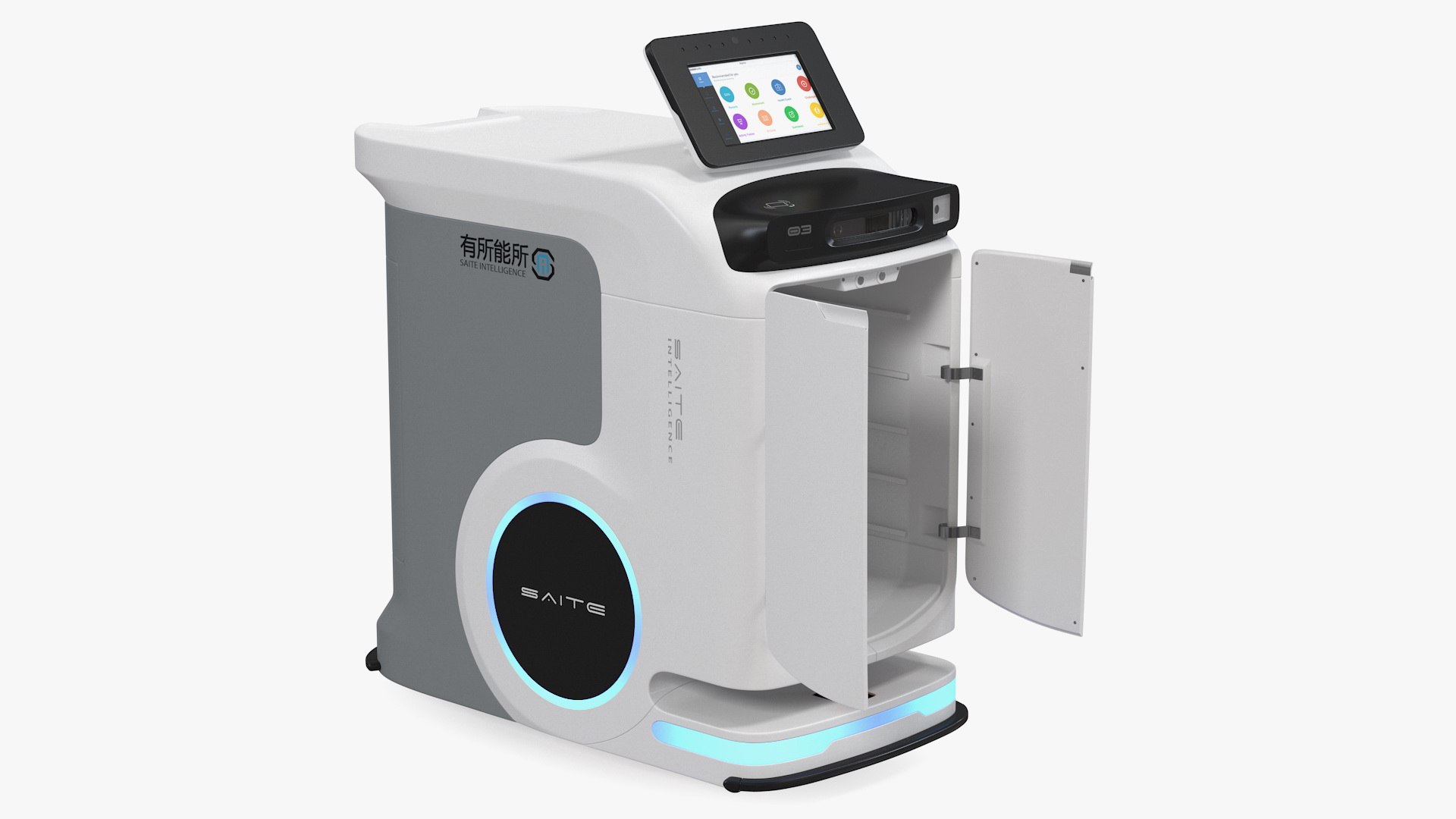 SAITE Intelligence Hospital Delivery Robot Rigged 3D model preview