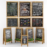 Chalk Board 04 with Plants