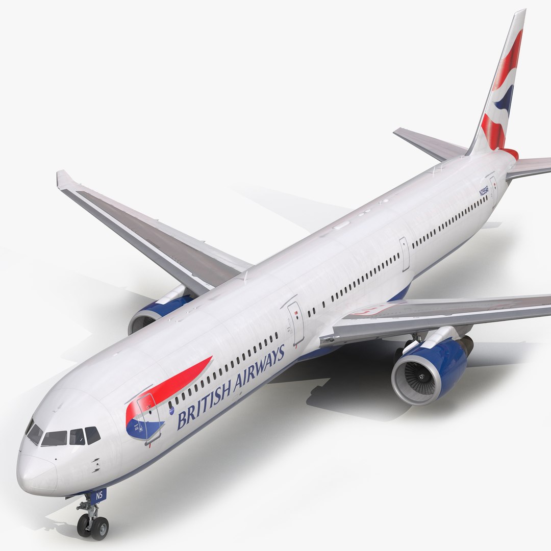 Boeing 767-400ER British Airways 3D Model preview