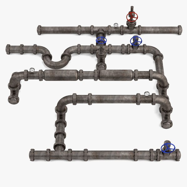 industrial pipes scene 3d model