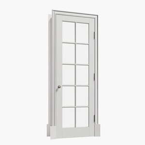 Classic door wood white 3D model