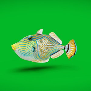 Orangestripe Triggerfish 3D model