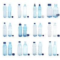 Set plastic 12 water bottle 3D Model