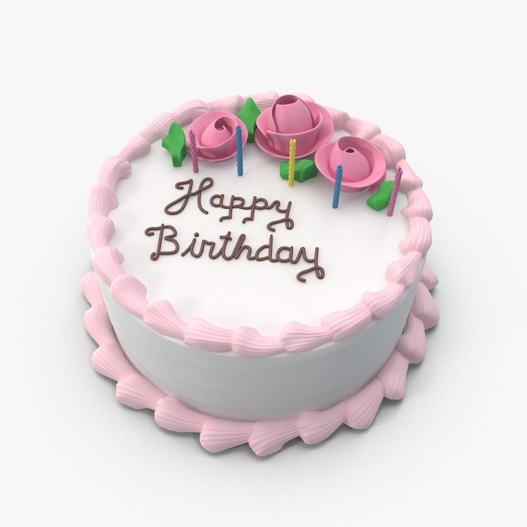 3D Clipart-decorative birthday cake 3d style