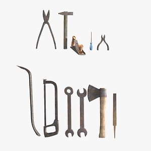 Raw dirty metall tool garage da1 3D model