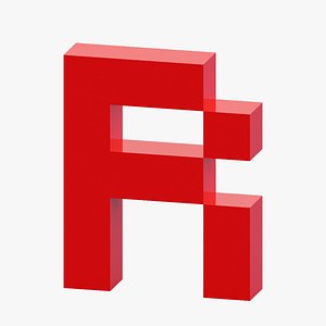 letterrixel Letter R 3D