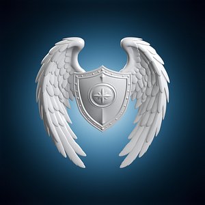 3D Celestial Shield Wings Design 2 3D Print Model