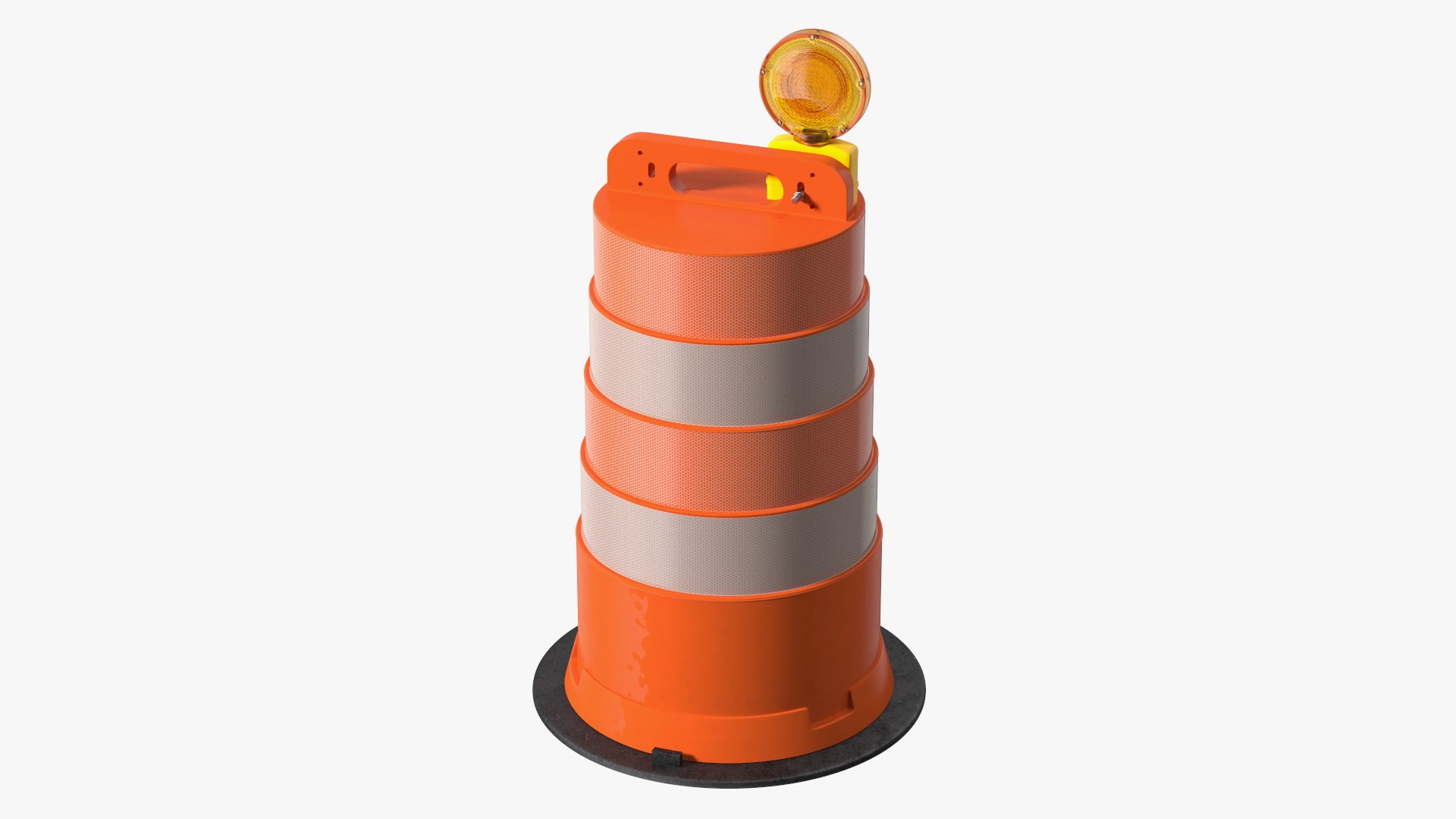 Traffic Safety Barrel with Warning Light 3D model preview
