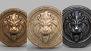 lion face statue sculpture 3D model