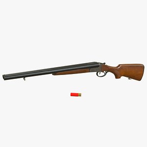 Baikal MP-221 Double Barrel Shotgun Low-poly PBR