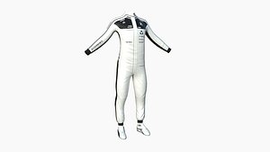 3D Racing Pilot Uniform A05 White Black - Character Clothing Design model