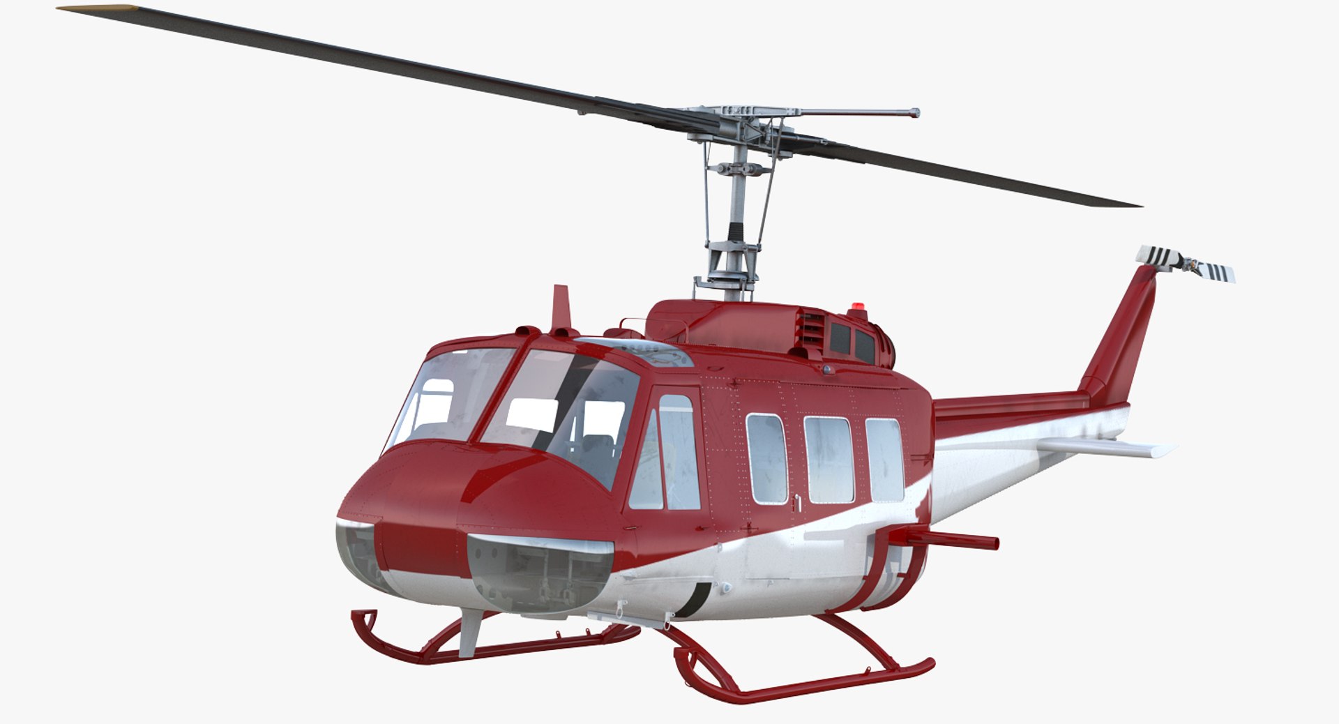 Air Medical Helicopter Bell Model 212 3D model preview