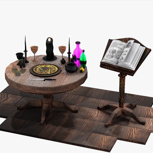 Altar Magic Table Portions Wizard Witch 3D model