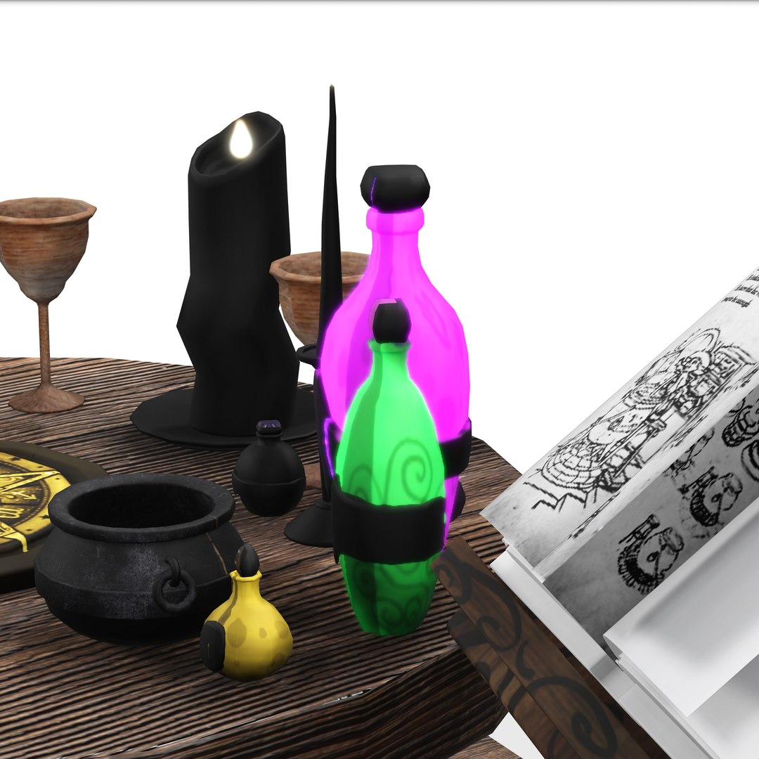 Altar Magic Table Portions Wizard Witch 3D Model - TurboSquid 2192875