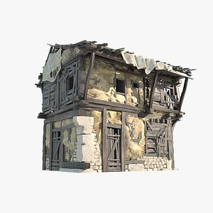 Medieval architecture old houses 3D model