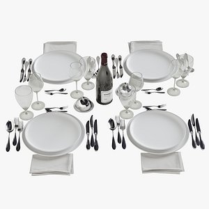 3D cutlery tableware plate model