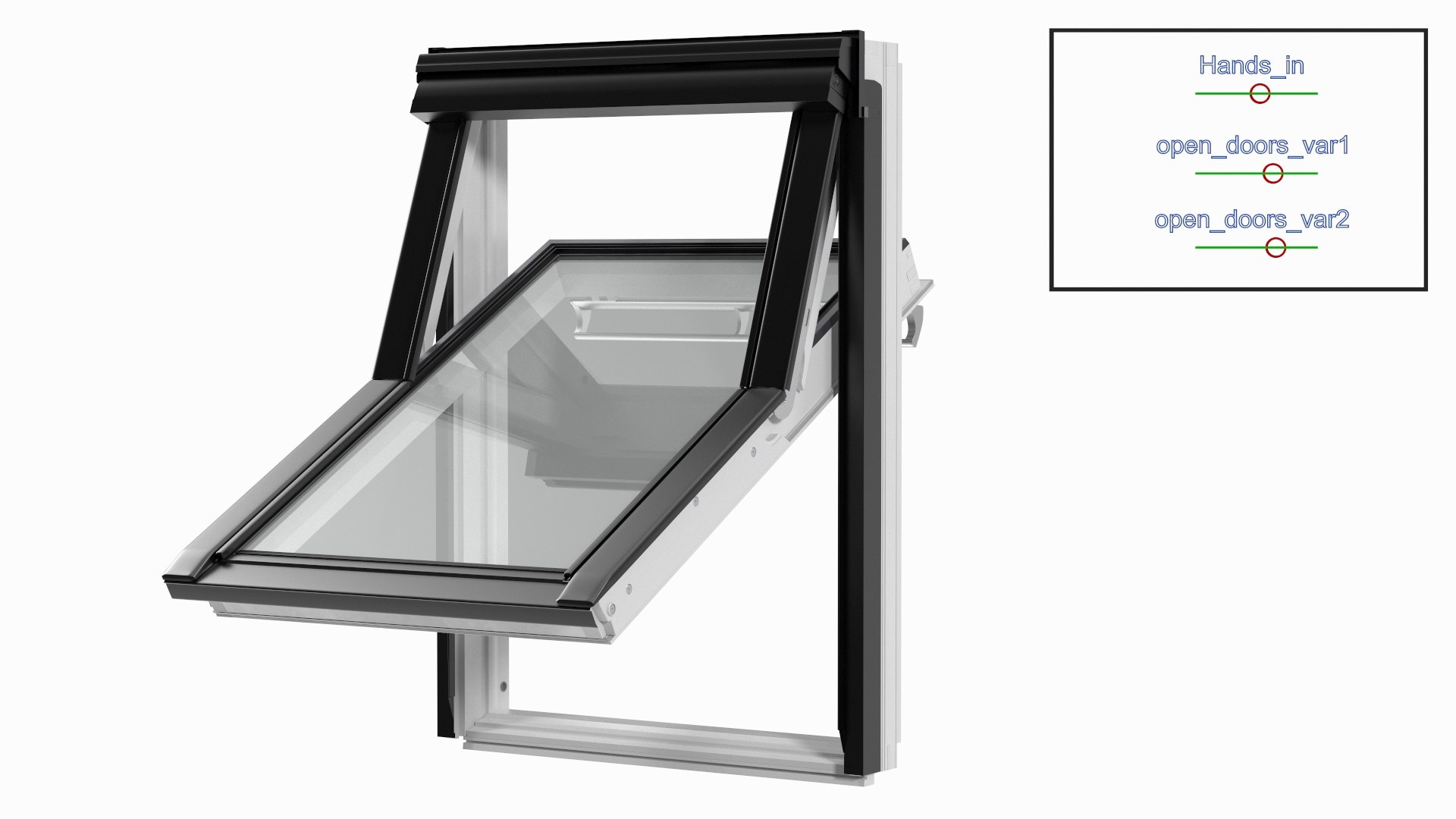 3D Center Pivot Roof Window 78 X 118 Rigged Model - TurboSquid 2262669