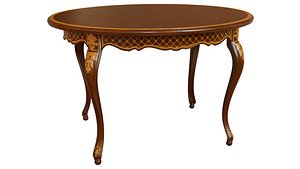 3D classic table inlaid veneer model