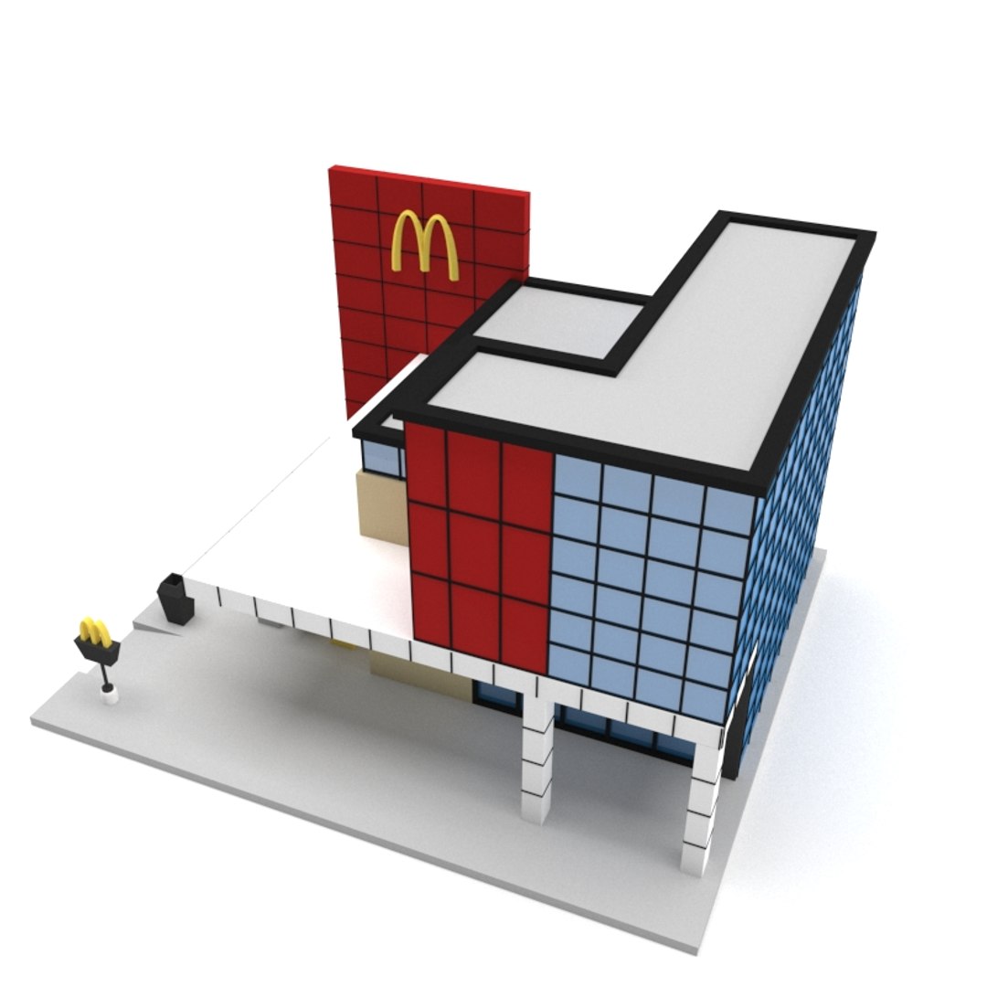 3D Mcdonald S Building Polys Model - TurboSquid 1338282