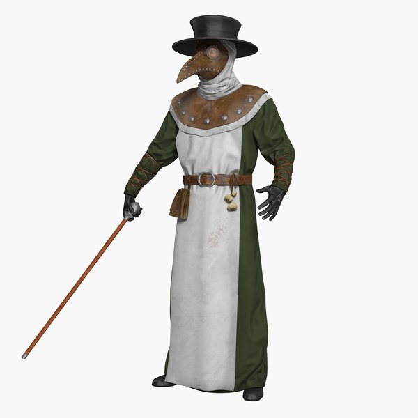 3D model plague doctor rigged