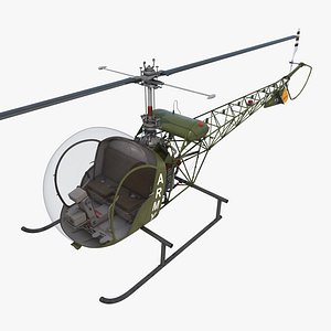 3d light helicopter bell 47 model