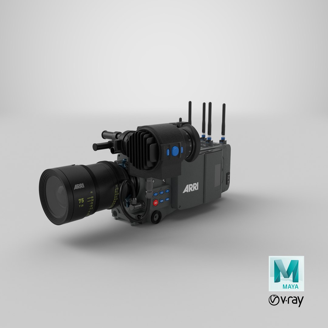 3D ARRI ALEXA LF Pro Cinema Camera model https://p.turbosquid.com/ts-thumb/WZ/sL0Evn/ov/stemcell_maya_vray_render/png/1628564448/1920x1080/fit_q87/66af87ad93580dd981b55ba793e4eee350c3c664/stemcell_maya_vray_render.jpg