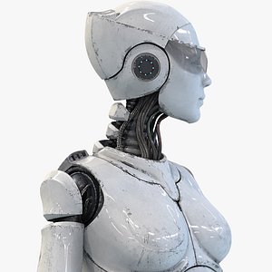 Female Cyborg Robot Rig 3D model