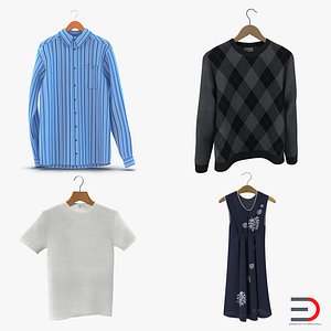 3d model clothes hangers shirt sweater