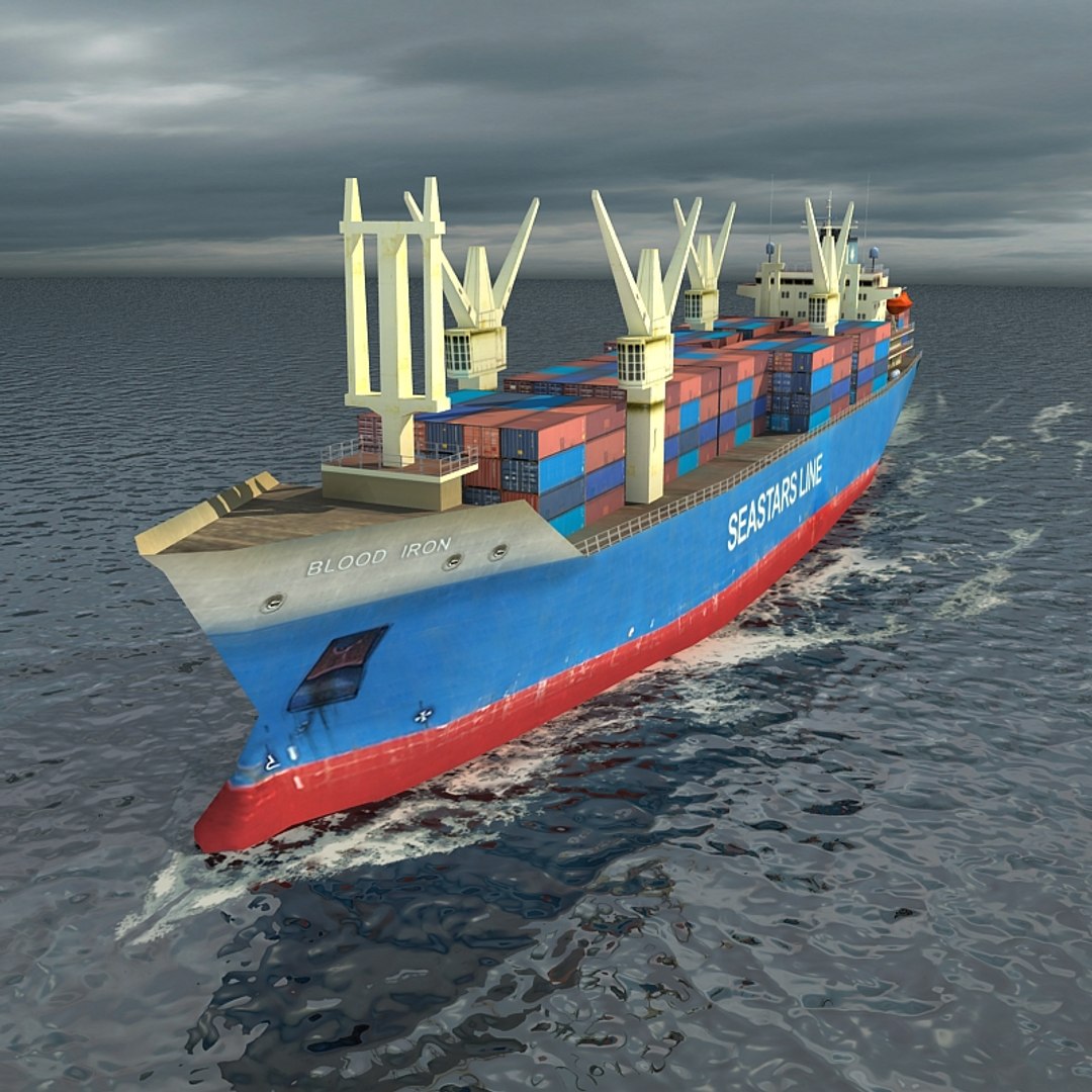 3d Cargo Container Ship Model