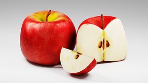 3D Apple Fruit Pack with Slices model