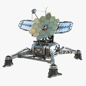 3D sci-fi antenna transmitter model