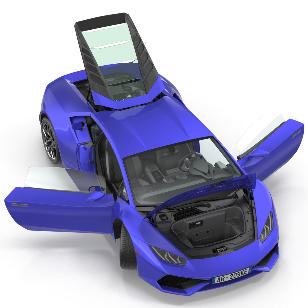 Supercar Rigged 3D model preview