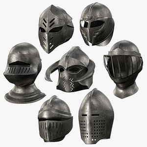 7 female medieval helmet 3D model