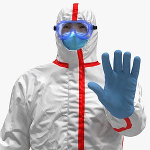 3D chemical protective suit rigged model
