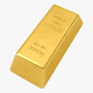 realistic gold bar 3D model