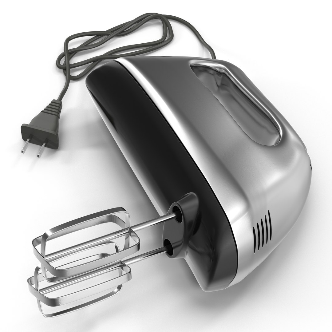 Hand Mixer Chrome 3D model preview