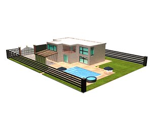 mansion piscina 3D model