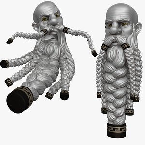 bearded man head 3d obj