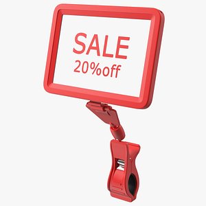 3D Plastic Tag with Clip Red