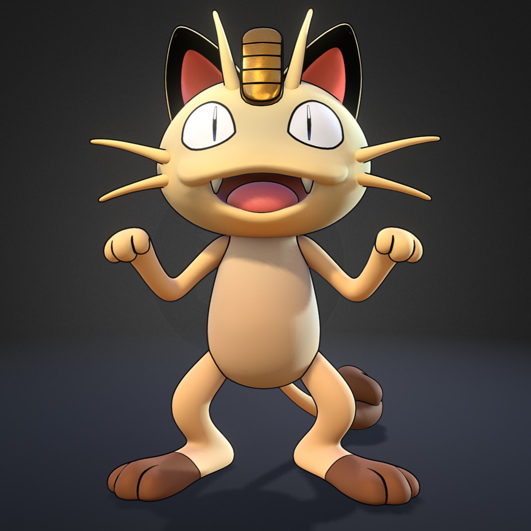 Meowth Pokemon Obj