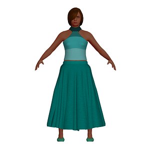 Woman in Long Skirt