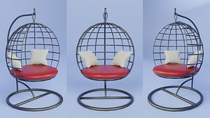 Low Poly Garden Patio Swing Chair 3D model