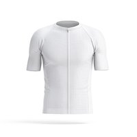 White Men Cycling Jersey - bicycle zipper sport t-shirt