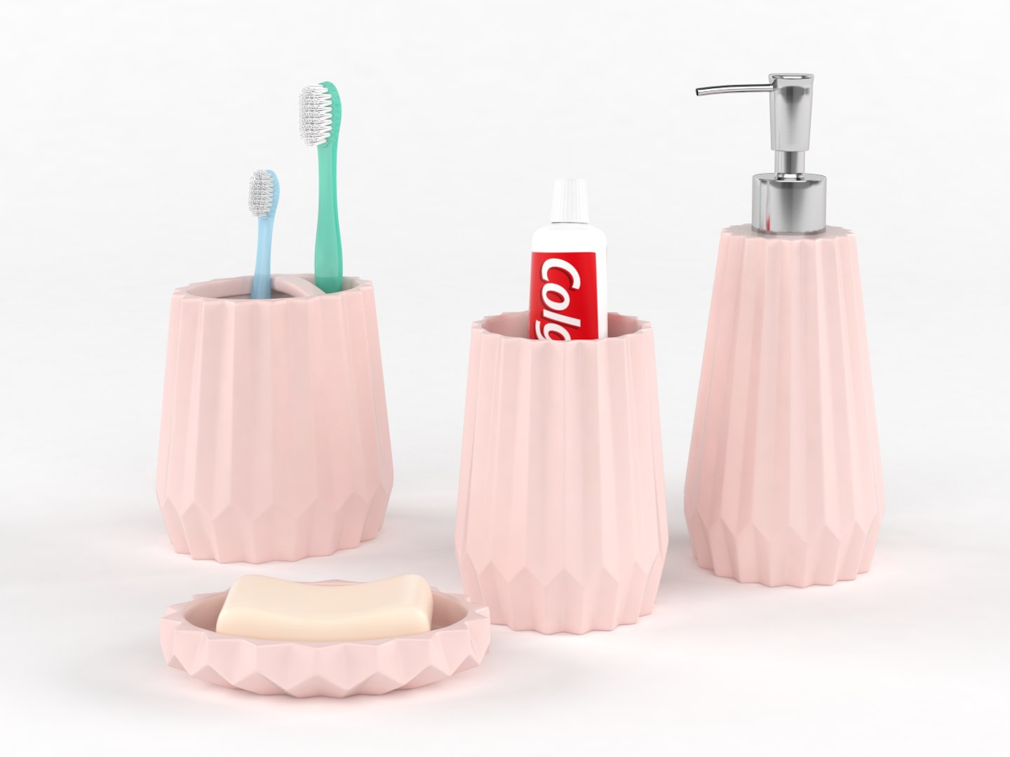 3D Bathroom Accessories Set Model - TurboSquid 1519036