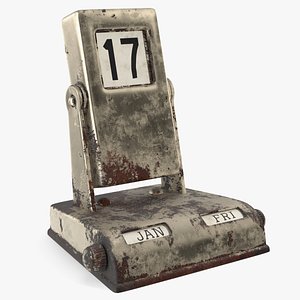 Vintage Desk Flip Calendar Metal Used