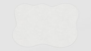 White Area Rug with Wavy Scalloped Edges model
