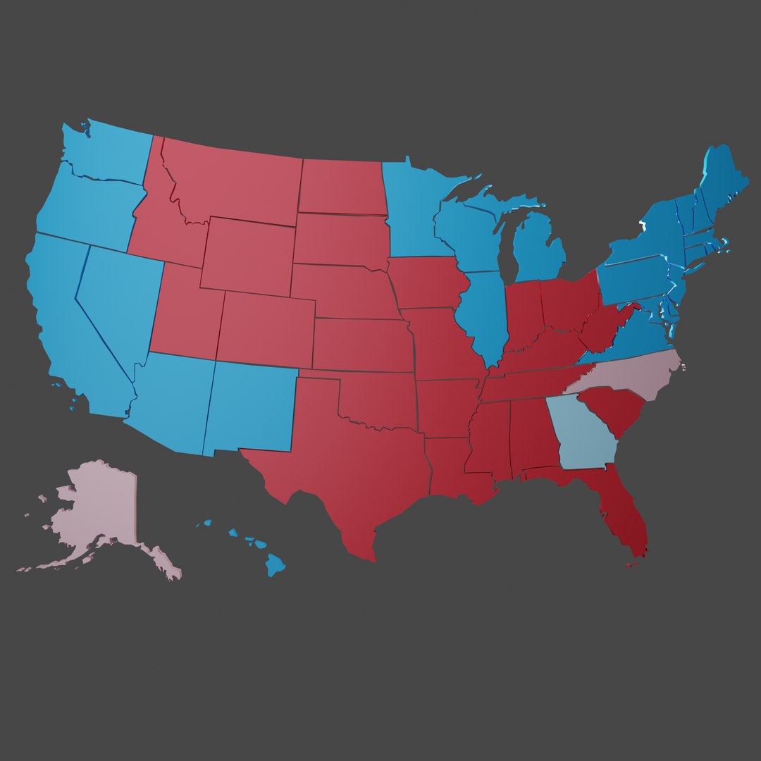 Modeled Maps Election 2020 3D Model - TurboSquid 1646126